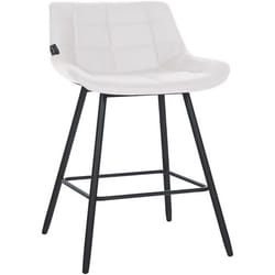 Tabouret de bar - Non spécifié - 10_0005459 - PVC blanc - Métal noir - 4 pieds stables
