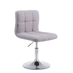 Chaise de salle à manger - Design moderne - Hauteur réglable - Tissu gris - Piètement en métal