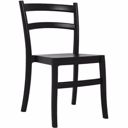 Chaise design simple pour interieur ou exterieur en plastique noir 10_0005511