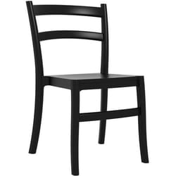 Chaise design simple pour interieur ou exterieur en plastique noir 10_0005511