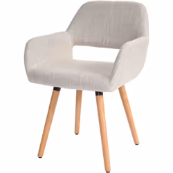 Chaise de salle à manger bureau design rétro des années 50 textile, crème/gris Cette chaise ravit par son superbe look et sa  ...