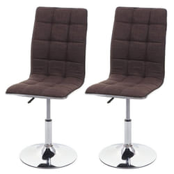 Lot de 2 chaises de salle à manger cuisine hauteur variable design elegant tissu brun