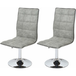 Lot de 2 chaises de salle à manger cuisine ajustable à hauteur variable tissu gris 040000222