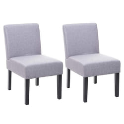 Lot de 2 chaises a manger en tissu gris clair pieds en bois design simple siege extra long 04_0000394