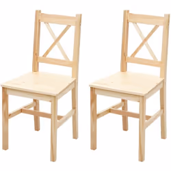 Ensemble de 2 chaises de salle à manger cuisine en bois massif pin vitré Parce que c'est un siège solide et en même temps élé ...