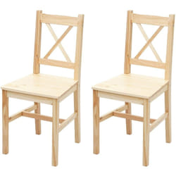 2x chaises de salle à manger cuisine style rustique en bois massif 040000397