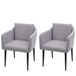 2x chaises de salle a manger cuisineen tissu gris pieds en metal design moderne 04_0000419