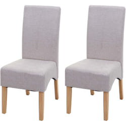 Lot de 2 chaises de salle à manger cuisine Latina design élégant tissu crème beige 040000243