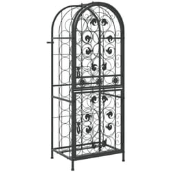 Casier range bouteilles étagère de rangement vin 41 bouteilles 45 x 36 x 120 cm fer forgé noir DEC024269