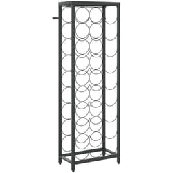 Décoshop26 - Casier range bouteilles étagère de rangement vin de 27 bouteilles 34 x 18 x 100cm fer forgé noir DEC024278