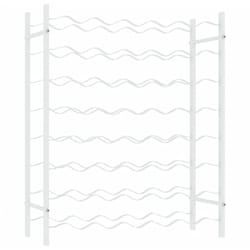 Casier range bouteilles étagère de rangement vin pour 48 bouteilles en métal blanc DEC024328