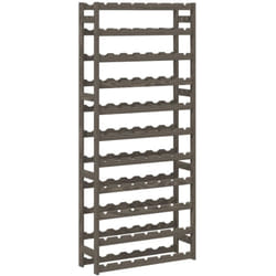 Décoshop26 - Casier range bouteilles étagère de rangement vin pour 77 bouteilles 11 niveaux en bois de pin gris DEC024342