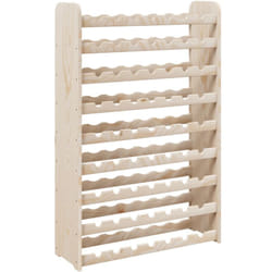 Casier range bouteilles étagère de rangement jusqu'à 63 bouteilles de vin 72,5 x 25 x 111,5 cm bois de pin DEC024362