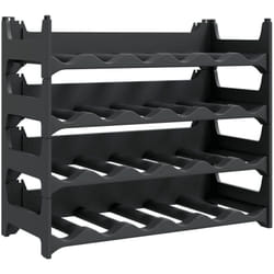Décoshop26 - Casier range bouteilles étagère de rangement vin pour 24 bouteilles pp empilable anthracite DEC024397