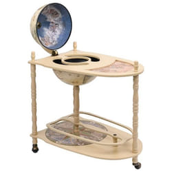 Globe bar support de vin autoportant globe 70 x 45 x 88 cm bois d eucalyptus vert et blanc DEC024445