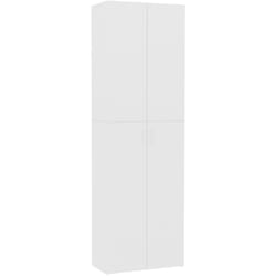 Meuble de bureau armoire de rangement 5 étagères avec deux portes couleur blanc 60 x 32 x 190 cm bois d'ingénierie blanc DEC024460