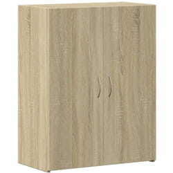 Décoshop26 - Meuble de bureau armoire de rangement en bois d'ingénierie couleur chêne 60 x 32 x 77,5 cm DEC024478