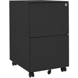Caissons à tiroirs meuble de bureau sur roulettes 2 tiroirs 39 x 45 x 67 cm acier anthracite DEC024559
