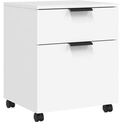 Caissons à tiroirs meuble de bureau mobile sur roulettes 45 x 38 x 54 cm bois d'ingénierie blanc DEC024560