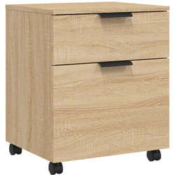 Décoshop26 - Caissons à tiroirs meuble de bureau mobile sur rourlettes mdf couleur chêne sonoma 45 x 38 x 54 cm DEC024563