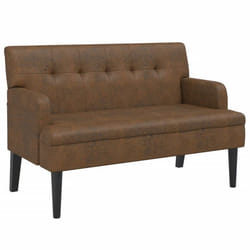 Banc canapé - DEC024651 - Similicuir daim - 112 x 655 x 75 cm - Marron - Confortable et élégant