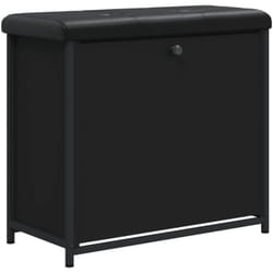 Décoshop26 - Banc de rangement à chaussures avec tiroir rabattable 62 x 32 x 56 cm en bois et métal noir DEC024826