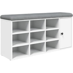 Décoshop26 - Banc de rangement à chaussures blanc 102 x 32 x 50 cm bois d'ingénierie blanc DEC024828