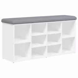 Banc de rangement à chaussures - DEC024829 - Blanc - Bois dingénierie - 102 x 32 x 50 cm - 110 kg