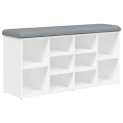 Banc de rangement à chaussures - DEC024829 - Blanc - Bois dingénierie - 102 x 32 x 50 cm - 110 kg