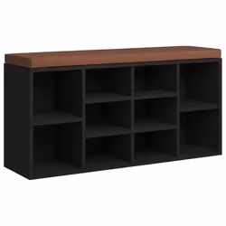 Banc de rangement à chaussures - DEC024914 - Noir - 10 compartiments - 103 x 30 x 48 cm - Confortable