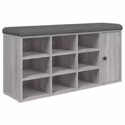 Banc de rangement à chaussures - DEC024934 - Gris sonoma - 102 x 32 x 50 cm - Bois dingénierie - Confortable