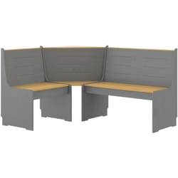Banc d'angle pour cuisine ou salle à manger 151cm marron miel et gris bois de pin solide brun DEC025006