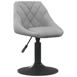 Chaise de salle à manger - DEC025040 - Velours gris clair - Hauteur réglable - Pivotante - Acier noir