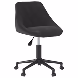 Tabouret de travail - DEC - DEC025119 - Velours noir - Hauteur réglable - Roulettes