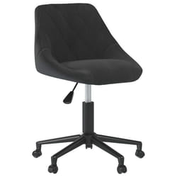Tabouret de travail - DEC - DEC025119 - Velours noir - Hauteur réglable - Roulettes