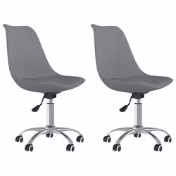 Chaises de salle à manger - DEC025233 - Lot de 2 - Pivotantes - Hauteur réglable - Tissu gris clair
