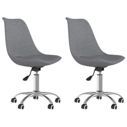 Chaises de salle à manger - DEC025233 - Lot de 2 - Pivotantes - Hauteur réglable - Tissu gris clair