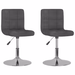 Chaises de salle à manger - DEC - Lot de 2 - Pivotantes - Hauteur réglable - Tissu gris foncé