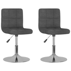 Chaises de salle à manger - DEC - Lot de 2 - Pivotantes - Hauteur réglable - Tissu gris foncé