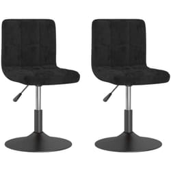 Lot de 2 chaises de salle à manger siège pivotant hauteur réglable en velours noir cadre en acier DEC025291