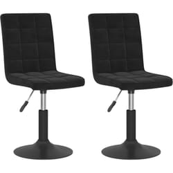 Lot de 2 chaises de salle à manger siège pivotant hauteur réglable en velours noir DEC025294