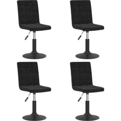 Lot de 4 chaises de salle à manger siège pivotant hauteur réglable en velours noir DEC025383