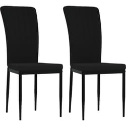 Set de 2 chaises de salle à manger cuisine en tissu velours noir cadre en fer DEC025562