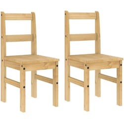 Set de 2 chaises de salle à manger design rustique 40 x 46 x 90 cm en bois de pin DEC025570