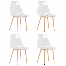 Set de 4 chaises de salle a manger siege PET transparent et metal DEC025657