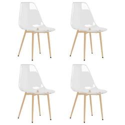 Set de 4 chaises de salle a manger siege PET transparent et metal DEC025657