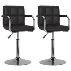 Set de 2 chaises de salle à manger - DEC025722 - Pivotantes - Hauteur réglable - Similicuir noir - Accoudoirs