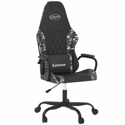 Fauteuil de bureau - DEC - DEC025901 - Chaise gaming - Fonction massage - Noir camouflage PVC