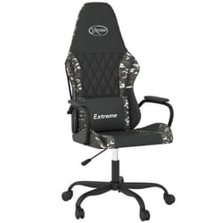 Fauteuil de bureau - DEC - DEC025901 - Chaise gaming - Fonction massage - Noir camouflage PVC