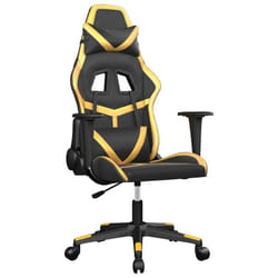 Fauteuil de bureau - DEC - DEC025976 - Similicuir noir et doré - Réglable en hauteur - Design contemporain